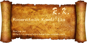 Rosenstein Kamélia névjegykártya